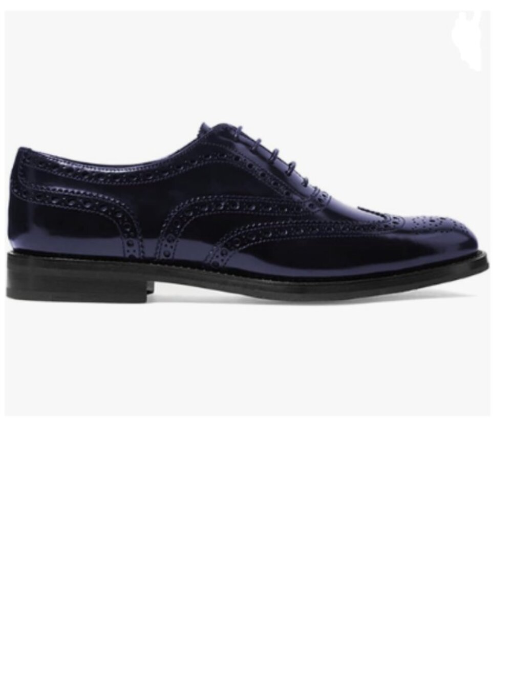 FOWT Navy Women Perforated Self Tie Oxfords Cap Toe Lace Pattern Brogue Shoes